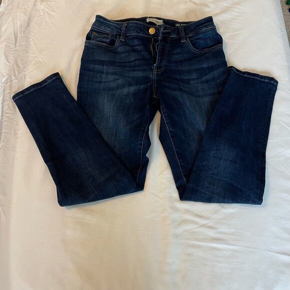 Warp + Weft LAX Girlfriend jeans size 2/26. Dark wash. Skinny jeans cuff option - Picture 2 of 7